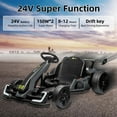 thumbnail image 3 of Go Karts for Kids,24V Electric Go Kart with 2 * 150W Powerful Motors,8mph Max Speed,Max Load 110lbs,W/Button Start,Lights,Safety Belt, Music Age 6-12-GREEN, 3 of 9