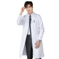 thumbnail image 1 of Bata blanca de manga larga para mujer, ropa de médico con logotipo, bata de aislamiento de manga corta para hombre, bata de laboratorio, ropa de trabajo para estudiantes y enfermeras, 1 of 1