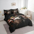 thumbnail image 3 of Castle Fairy Animal Eagle Bedding Comforter Set 7-Piece for Adults Female Men,Vintage American Flag King Bedding Sets,Independence Day Ultra Soft Bed Sheets,Microfiber Bedroom Decor,Reversible, 3 of 8