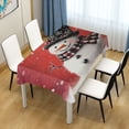 thumbnail image 2 of WOBOGO Snowman Wearing Black Christmas-decorated Tall Hat Square Tablecloth 60×108in Polyester Fabric Tablecloth Washable Dust Resistant Wrinkle Resistant, 2 of 9