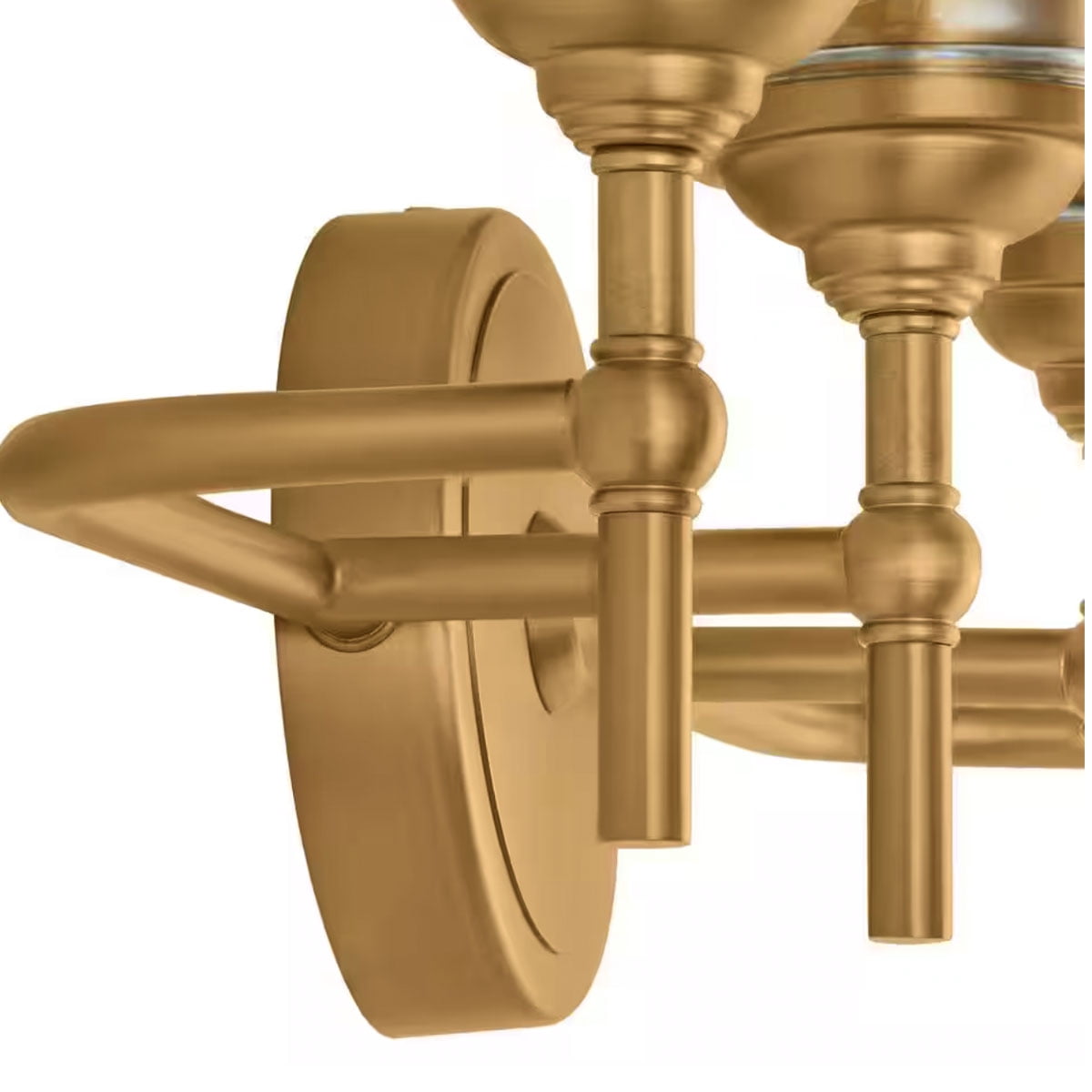 Ceybo 4-Light Bathroom Vanity Light Fixture, Brushed Matte Brass Wall Sconce Over Mirror, Modern Gold Linear Lighting with Clear Glass Shades