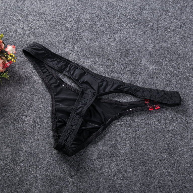 New Ice Silk Sexy Mens Bikini Swimwear Elastic Briefs Thongs G-String  Underwear 