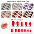 thumbnail image 2 of 12 juegos de uñas postizas de longitud media, uñas postizas cortas para mujeres y niñas, 2 of 5