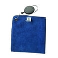 thumbnail image 2 of Toalla de pelota de golf con clip, paño de limpieza para accesorios de golf en forma cuadrada azul, 2 of 9