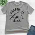 thumbnail image 2 of Kids Keepin' It Reel Shirt, Youth Kids Boy Girl T-Shirt, Fishing Shirt, Fish Pun Shirt, Dark Heather Gray, Medium, 2 of 4