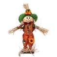 thumbnail image 2 of Clearance Sale | 13.78 Inch Handcrafted Pumpkin Witch Scarecrow Figurine, Rustic Thanksgiving Fall Decor, 2 of 9