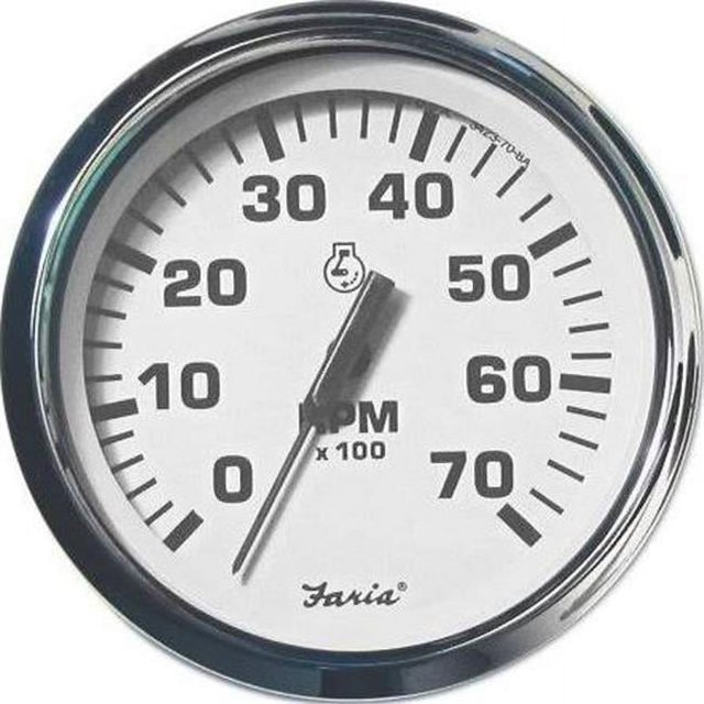 Faria 36005 7000 RPM Spun Silver Tachometer
