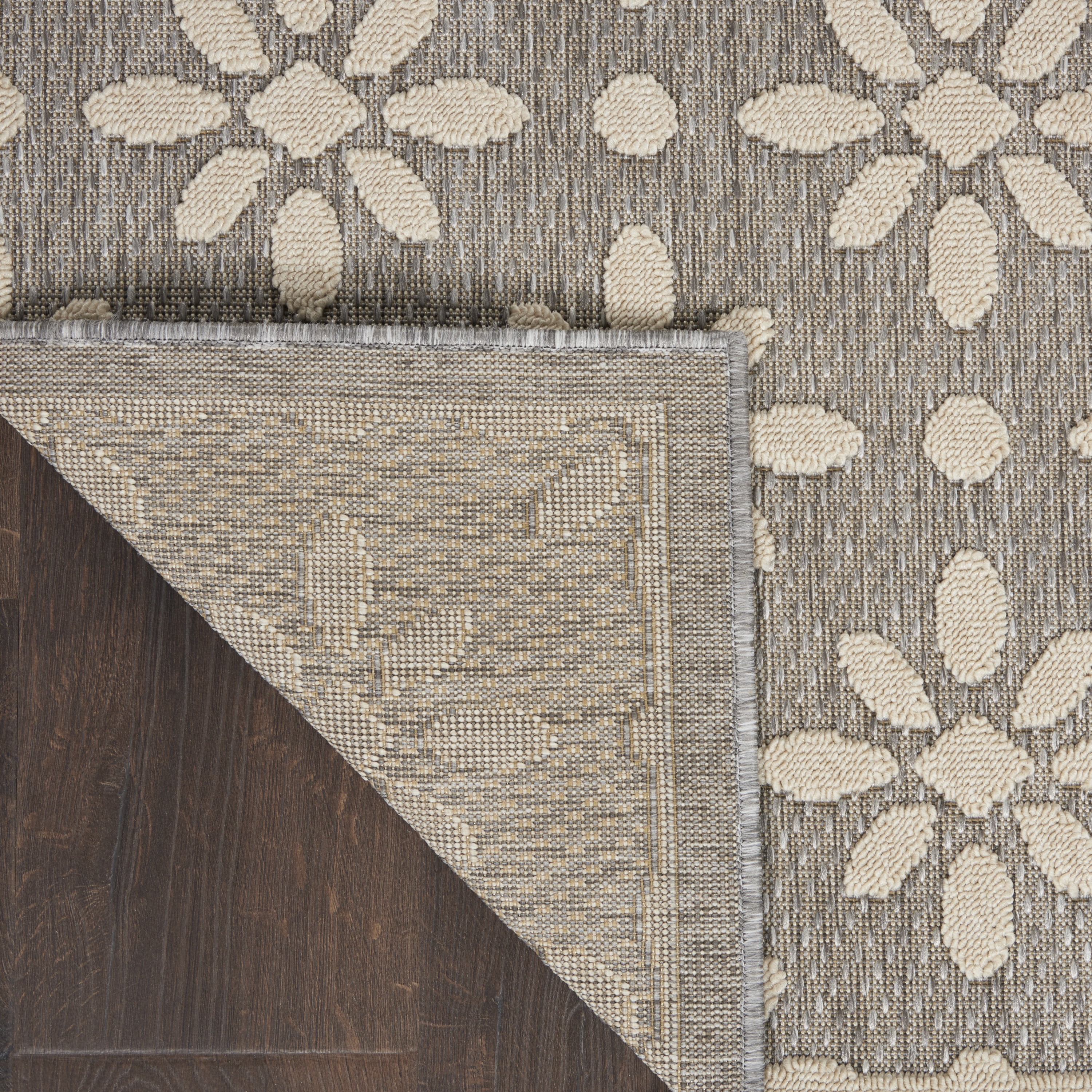 Nourison Palamos Indoor/outdoor Floral Contemporary Grey Area Rug