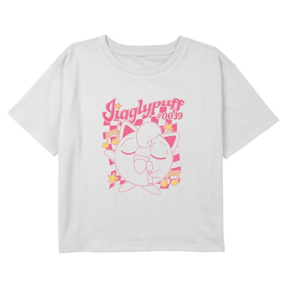 Girl's Pokemon Jigglypuff Retro Sings Graphic Cropped T-Shirt