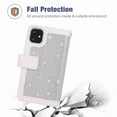 thumbnail image 3 of Dteck 9 Card Holder Folio Flip Glitter Leather Folding Stand Magnetic Wallet Purse Case with Strap &Zipper Coin Change Money Pocket, For iPhone 11 Pro Max 6.5", silver, 3 of 7