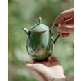 thumbnail image 4 of Creative Relief Lotus Throne Tea Pot Tea Making Kettle Kungfu Tea Set Gifts Yue Kiln Celadon Porcelain Teapot 170ml, 4 of 9