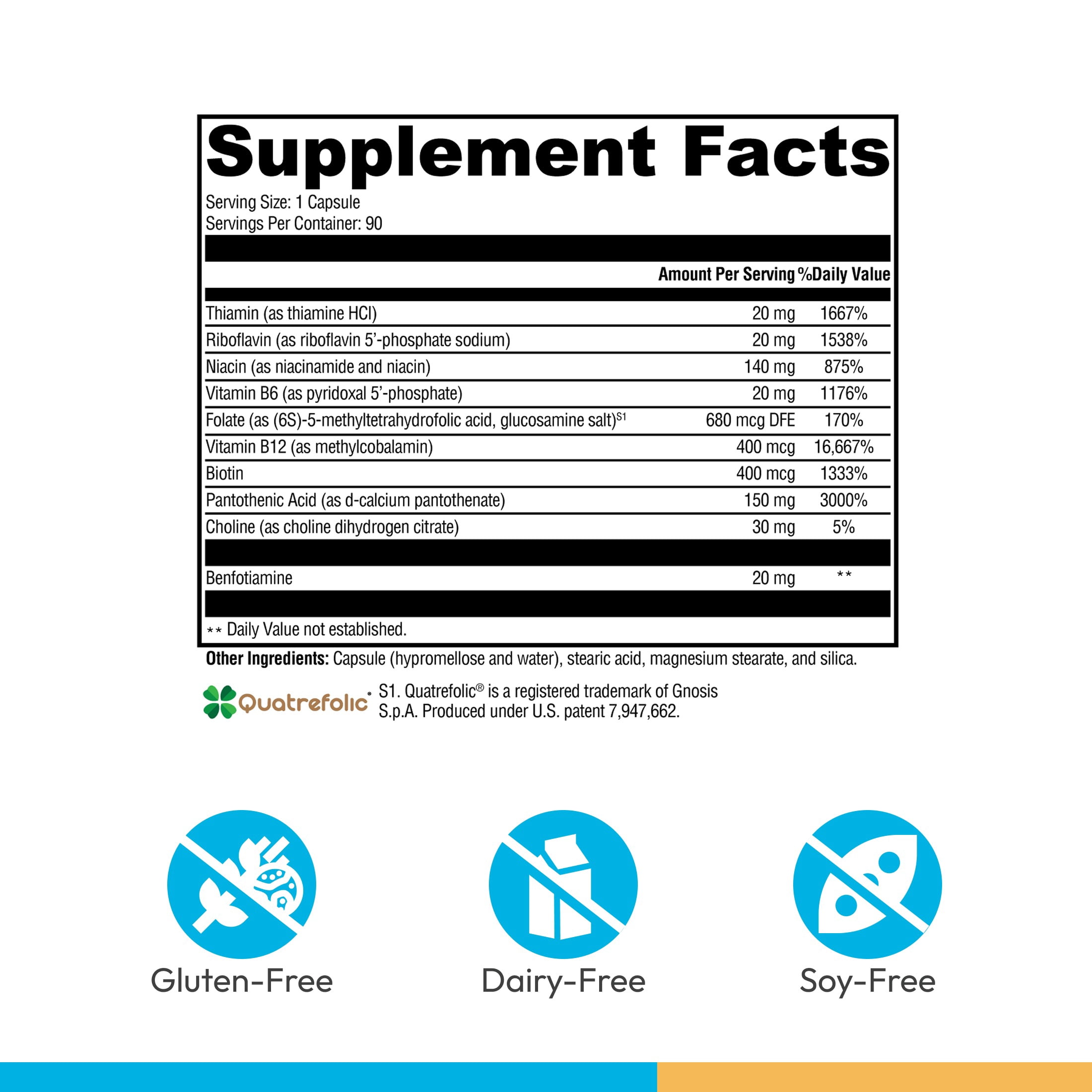 XYMOGEN B Activ Vitamin B Complex with Benfotiamine, Methylfolate, Biotin, Vitamin B6 & B12 (Methylcobalamin b12) - Energy Supplements for Adrenal & Mood Support (90 Capsules)