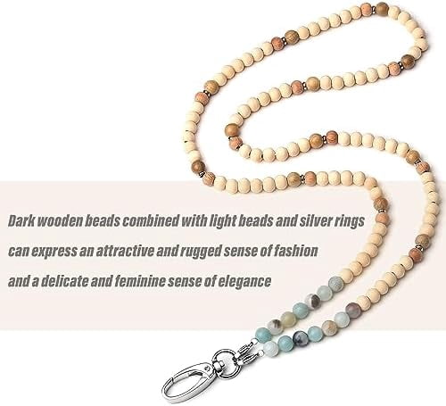 Jointown Lanyards for Id Badges for Women Cute Teacher Lanyard Cruise Lanyard for Ship Cards Beaded Teacher Lanyards for Id Badges and Keys Neck Lanyard Beaded Keychain Lanyard Personalized String