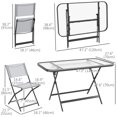 thumbnail image 3 of Outsunny Table à Manger de Patio avec Design Pliant, Ensemble de 5 Pcs, Gris, 3 of 10