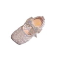 thumbnail image 2 of YHAJDS Girls Sparkly Glitter Mary Jane Sandals with Rhinestone Pearl Bow Ballet, 2 of 5