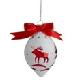 thumbnail image 2 of Northlight 5" Red and White Moose Christmas Teardrop Ornament, 2 of 5