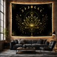 thumbnail image 6 of Floral Garden Lotus with Flower Linework Arched Sequence, Mystical Fantasy for Space Lovers, Galaxy Room Decor, Mother'S Day Gift, Tapestry Wall Hanging for Bedroom and Dorm, 6 of 7