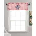thumbnail image 3 of Pink Floral Linen Curtain Valance for Bedroom/Bathroom/Kitchen/Office/Living/Dining Room Window,Vintage Blossom Happy Mother's Day Pocket Topper Drapes Decorative Cafe Drapery Panel 42"x12", 3 of 6