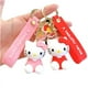 thumbnail image 2 of Llavero personalizado de Hello Kitty con dibujos animados 3D, con correa para la muñeca, accesorios para coche, bolsa, adorno, muñeca, Llaveros dorados de PVC, regalo, 2 of 4
