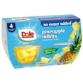 thumbnail image 6 of Dole Fruit Bowls No Sugar Added Pineapple Tidbits in Water, 4 oz Cups (4 Pack), 6 of 10