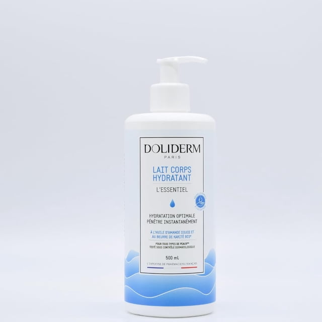 Doliderm Leche Corporal Hidratante con Manteca de Karité Bio, Aceite de Almendras Dulces Bio y Alantoína - 500ml