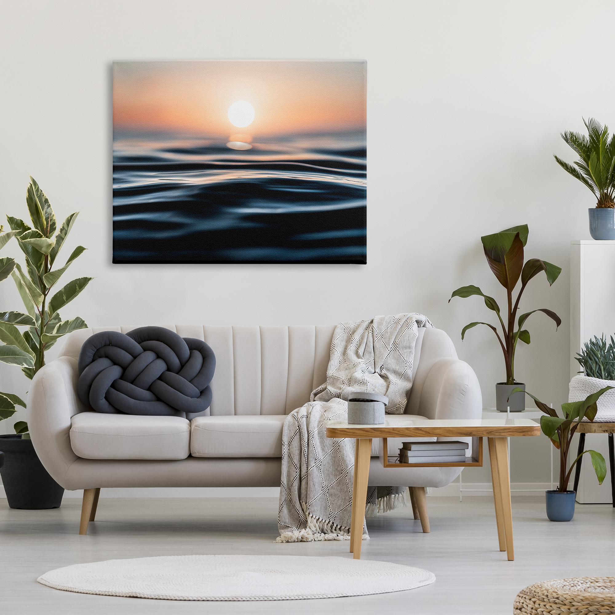 Stupell Industries Abstract Sunlit Ripples Landscape Painting Gallery Wrapped Canvas Art Print Wall Art, 48 x 36