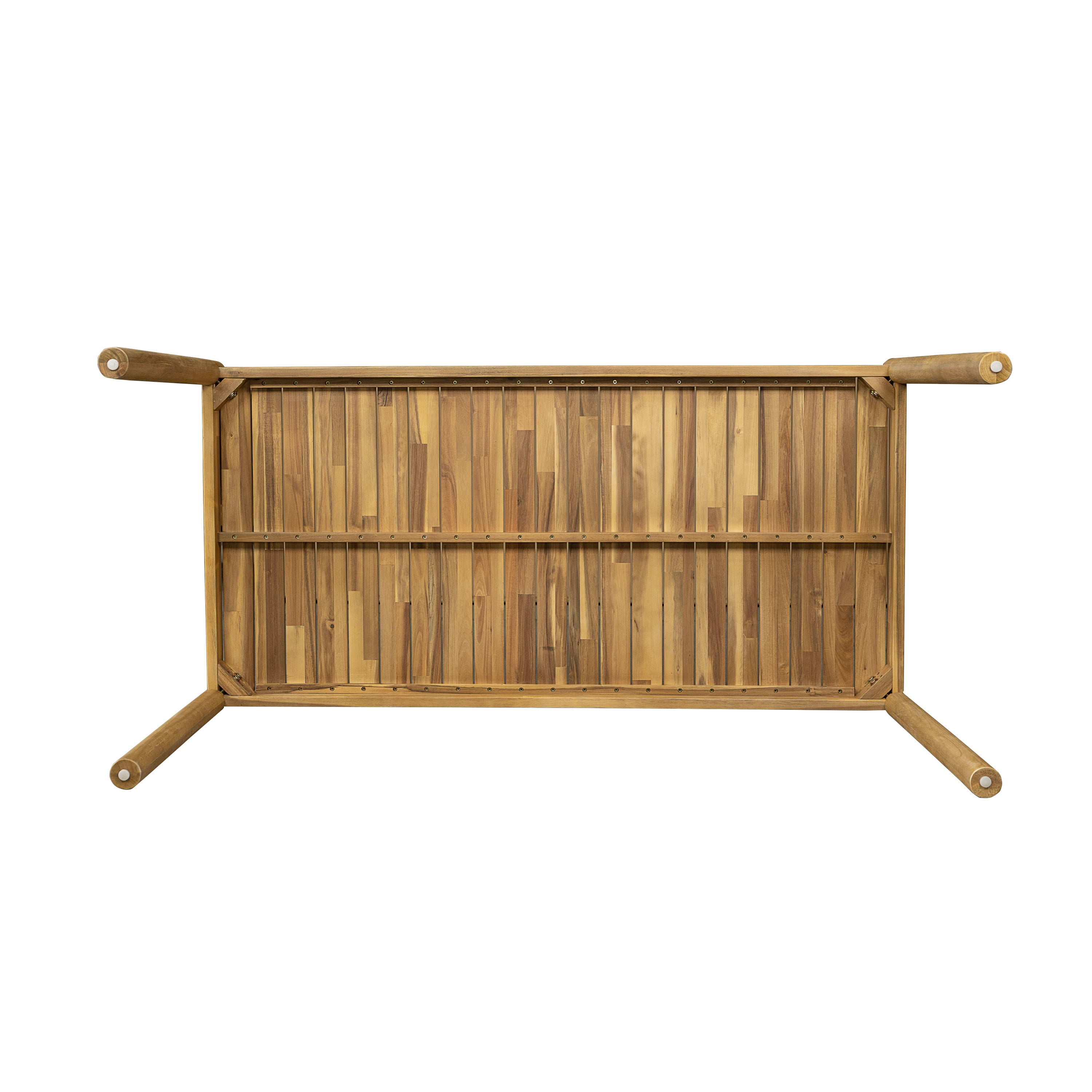 Dining Table, Acacia Wood Round Table for Patio Garden Deck, Light Teak