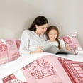 thumbnail image 5 of jejeloiu Cartoon Western Architecture Bedding Comforter Set,Pink Telephone Booth Twin Comforter Sets,Big Ben Bedding Set For Girls Teens,Breathable Home Decor,2 Pieces, 5 of 8