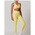 thumbnail image 3 of Conjuntos de entrenamiento for mujer, sujetador deportivo de 2 piezas, camiseta sin mangas, leggings de cintura alta, ropa deportiva for gimnasio y yoga, top de entrenamiento for mujer, 3 of 6