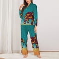 thumbnail image 2 of Vsdgher Elephants Pajamas Set Long Sleeve Sleepwear Womens Button Down Nightwear Pj Sets-X-Large, 2 of 7