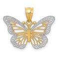 thumbnail image 1 of 14k Yellow Gold Butterfly Necklace Charm Pendant Insect Arachnid, 1 of 7