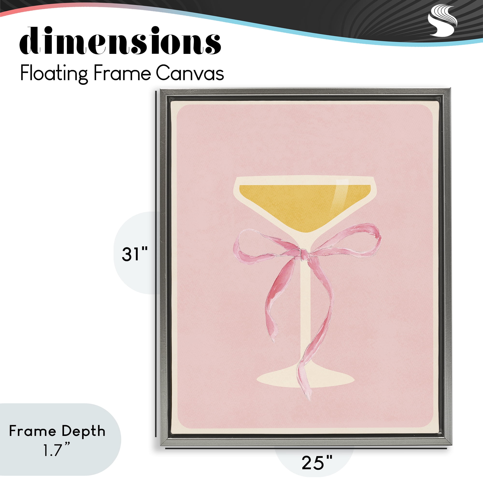 Stupell Industries Champagne Party Glass Gray Framed Floater Canvas Wall Art, design by Lucille Price