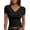 Black, variant on Women Fashion Solid V Neck Short Sleeve Slim Fit T Shirt Top Casual Summer Street Style Basic Tee, L, Yellow