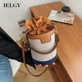 thumbnail image 6 of IELGY Contrasting Color Drawstring All-match Fashion Crossbody Bucket Bag, 6 of 11