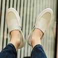 thumbnail image 6 of Men's Canvas Slip-on Espadrilles Loafers,Fashion Breathable Hand Stitching Linen Indoor Outdoor Non-Slip Comfortable Flat, Fisherman Casual Walking Sneakers Boat Shoes, 6 of 13