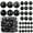 Black, variant on Prextex Green Christmas Ball Ornaments for Christmas Decorations - 36 Pieces Xmas Tree Shatterproof Ornaments with Hanging Loop for Holiday and Party Decoration (Combo of 6 Styles in 3 Sizes)