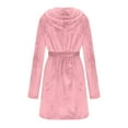 thumbnail image 4 of Women Winter Coat Jacket Shawl Bathrobe Home Clothes Long Sleeved Robe Hooded Soft Coat Robes for Women Long Christmas Robes for Women Warm Towel Robes for Women Small Housecoats for Women Small Dark, 4 of 4