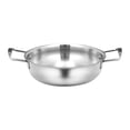 thumbnail image 2 of Premium Stainless Steel Silver-Plated Korean Wok with Dual Handles for Versatile Cooking, 10.23-Inch, Durable and Stylish, 2 of 6
