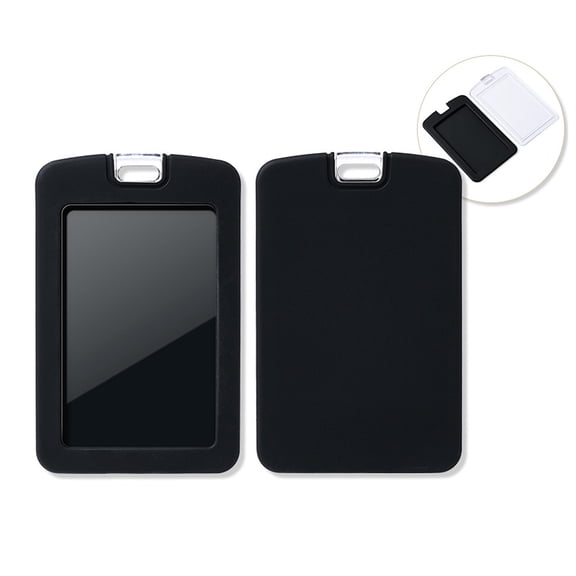 XHJRI 2 Pack Badge Holder, Silicone ID Badge Holder with Window, ID Card Holder