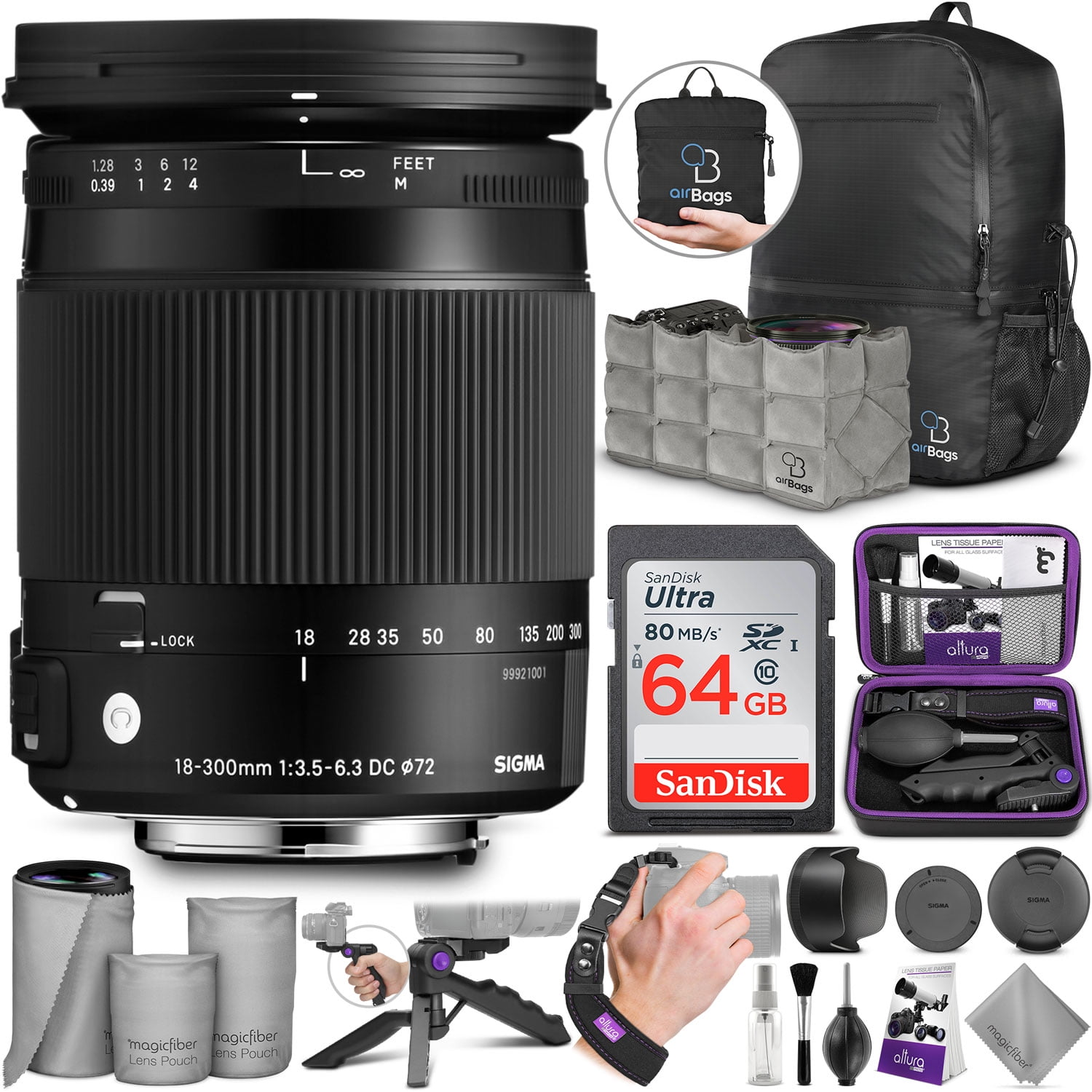 Sigma 18-300mm F3.5-6.3 Contemporary DC Macro OS HSM Lens for Canon with Bundle - Walmart.com 