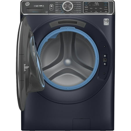 GE - 5.0 Cu Ft High-Efficiency Stackable Smart Front Load Washer w/UltraFresh Vent, Microban Antimicrobial & 1-Step Wash+Dry - Sapphire Blue