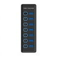 thumbnail image 6 of 7 Port USB3.2 Gen2 HUB 10Gbps USB 3.0 Hub with Individual Switch Control LED Indicator with Power Adapter US Plug, 6 of 10