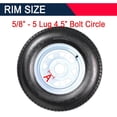 thumbnail image 4 of COZONY 2 Pack Trailer Tire, Premium ST205/75D14 6PR Trailer Tires with 14" Rim, Load Range C, Rubber, 4 of 7