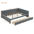 thumbnail image 5 of Bellemave Full Size Daybed with Storage, Linen Upholstered Daybed Platform Bed with 2 Drawers, Sofa Bed Full Size for Bedroom Guest Room Living Room(Gray), 5 of 7