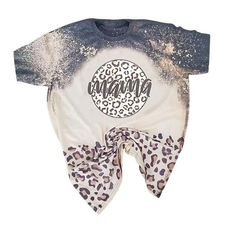 

Thanks Mama Tops Women Summer Crewneck Short Sleeve T Shirt Printed Casual Tshirts Blouse Loose Fit Graphic Tees Shirts