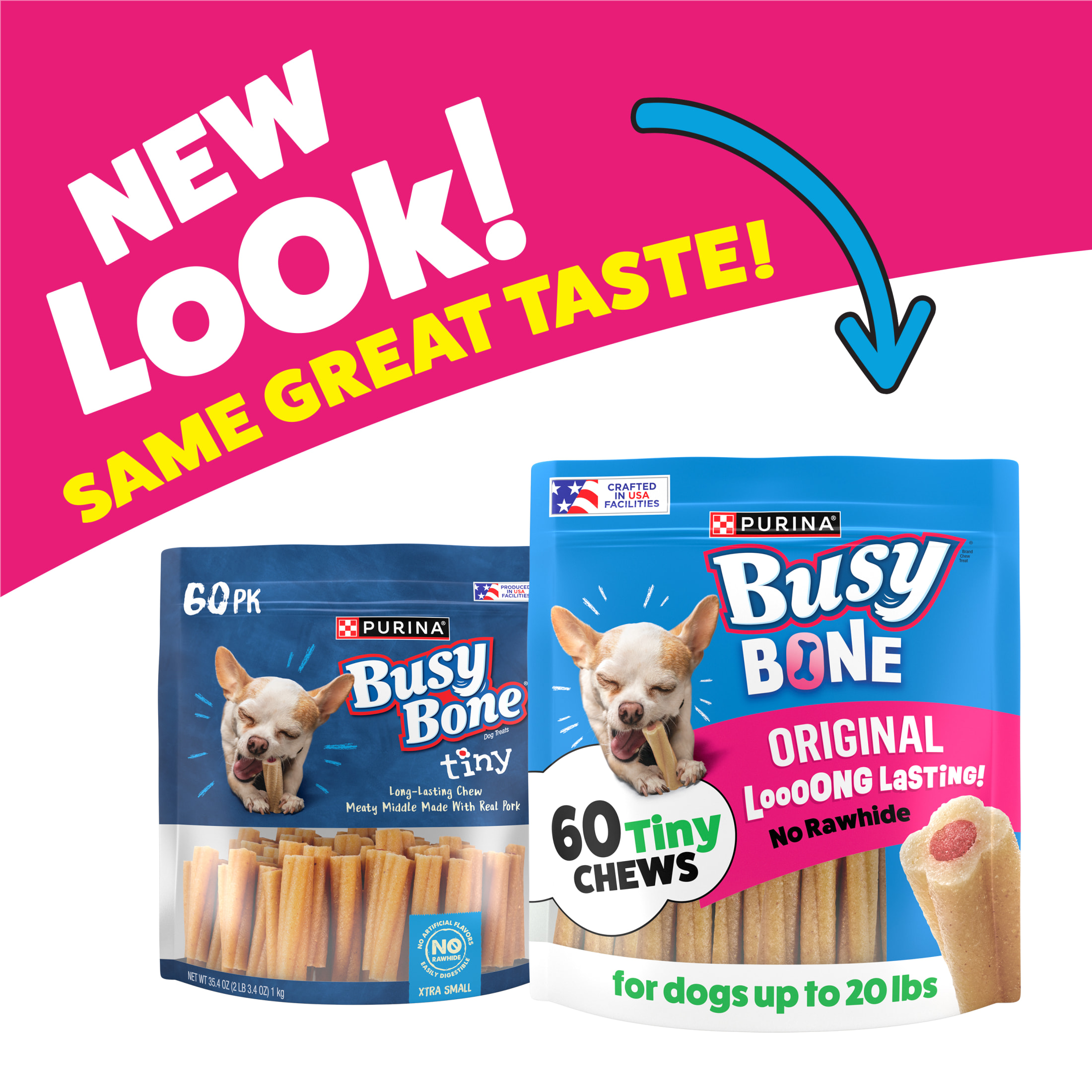 Purina Busy Toy Breed Dog Bones, Tiny, 60 ct. Pouch