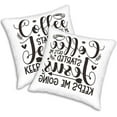 thumbnail image 2 of Throw Pillow Covers Set of 2 18x18 in Coffee Gets Me Started Jesus Keeps Me Going Decorative Pillow Cases Cushion Cover for Living Room Bedroom Sofa, 2 of 6
