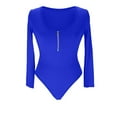 thumbnail image 6 of Elainilye Fashion Thong Bodysuits for Women Color Underwear Butt Lifting Shapewear Tight Fitting Long Sleeved Body Shaping Clothing,Blue, 6 of 6