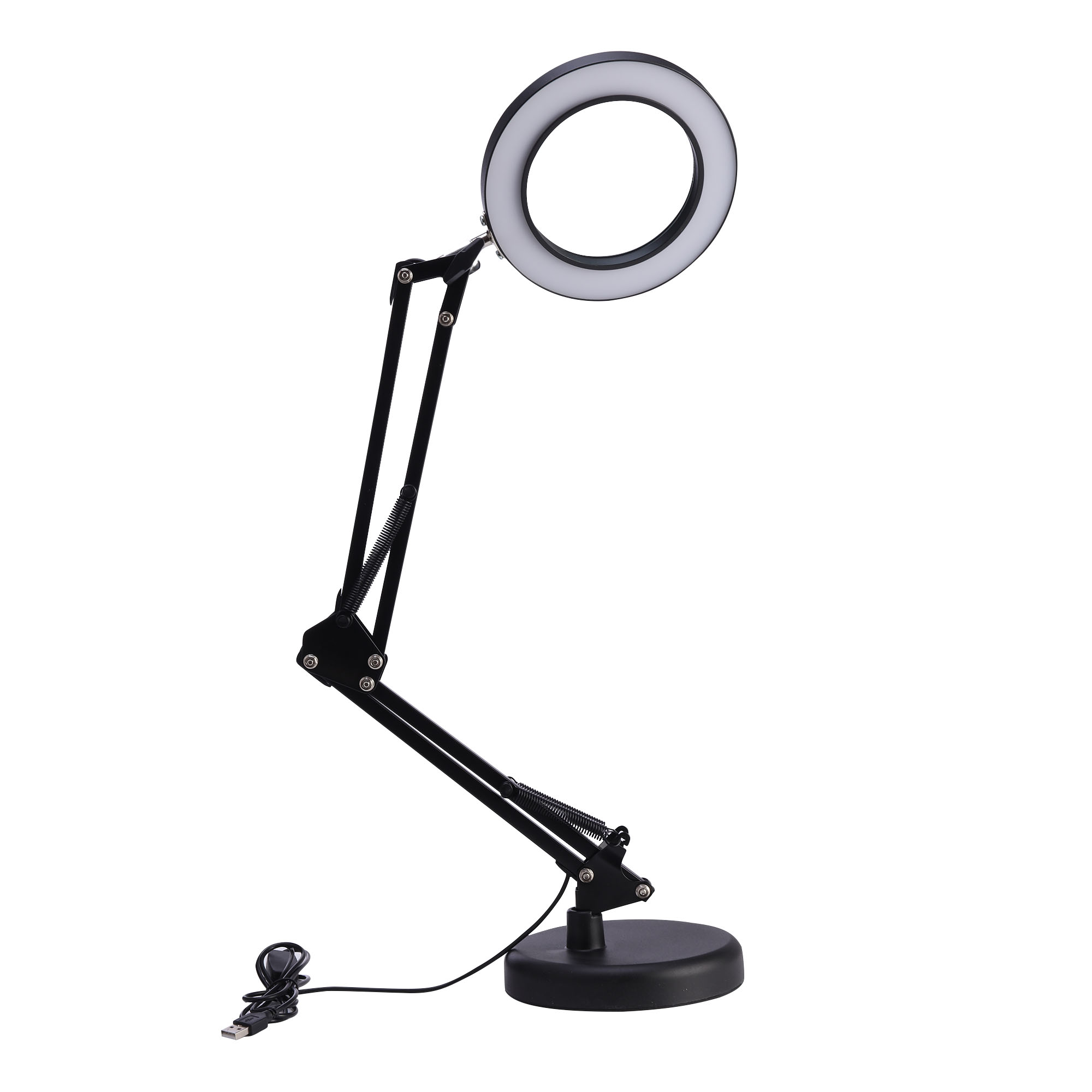 Magnifying Desk Lamp with Clamp 3 Color Modes Swivel Arm Magnifying Lamp  with Light for Crafts 