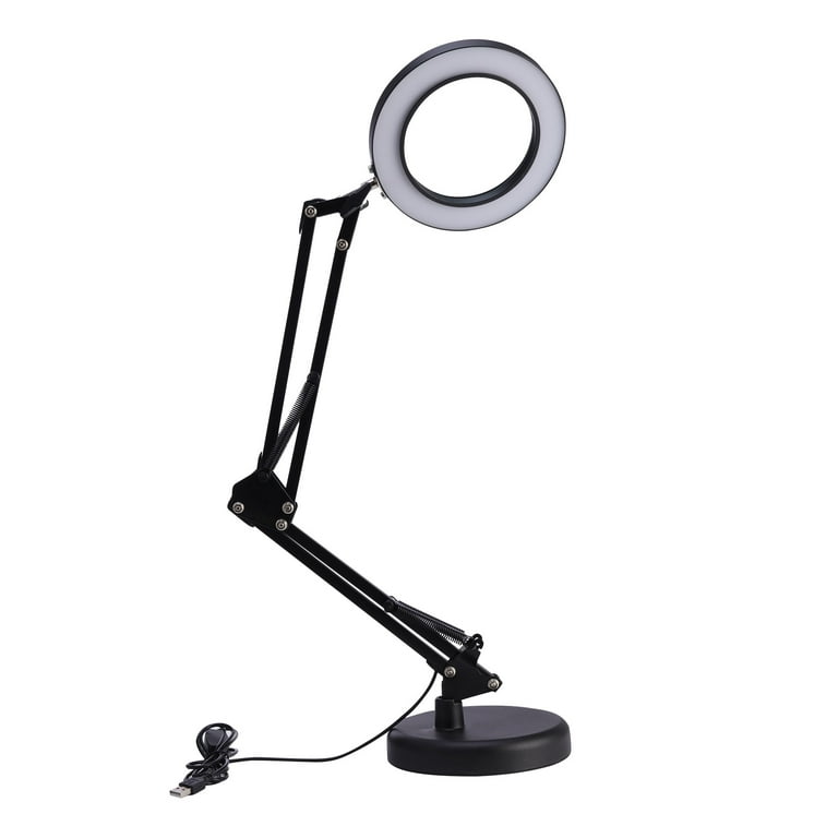 Magnifying Desk Lamp with Clamp 3 Color Modes Swivel Arm